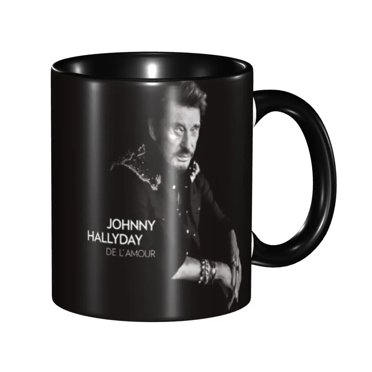 

Johnny Hallyday Coffee Mug DIY Customized France Mucisian Ceramic Mug Creative Present