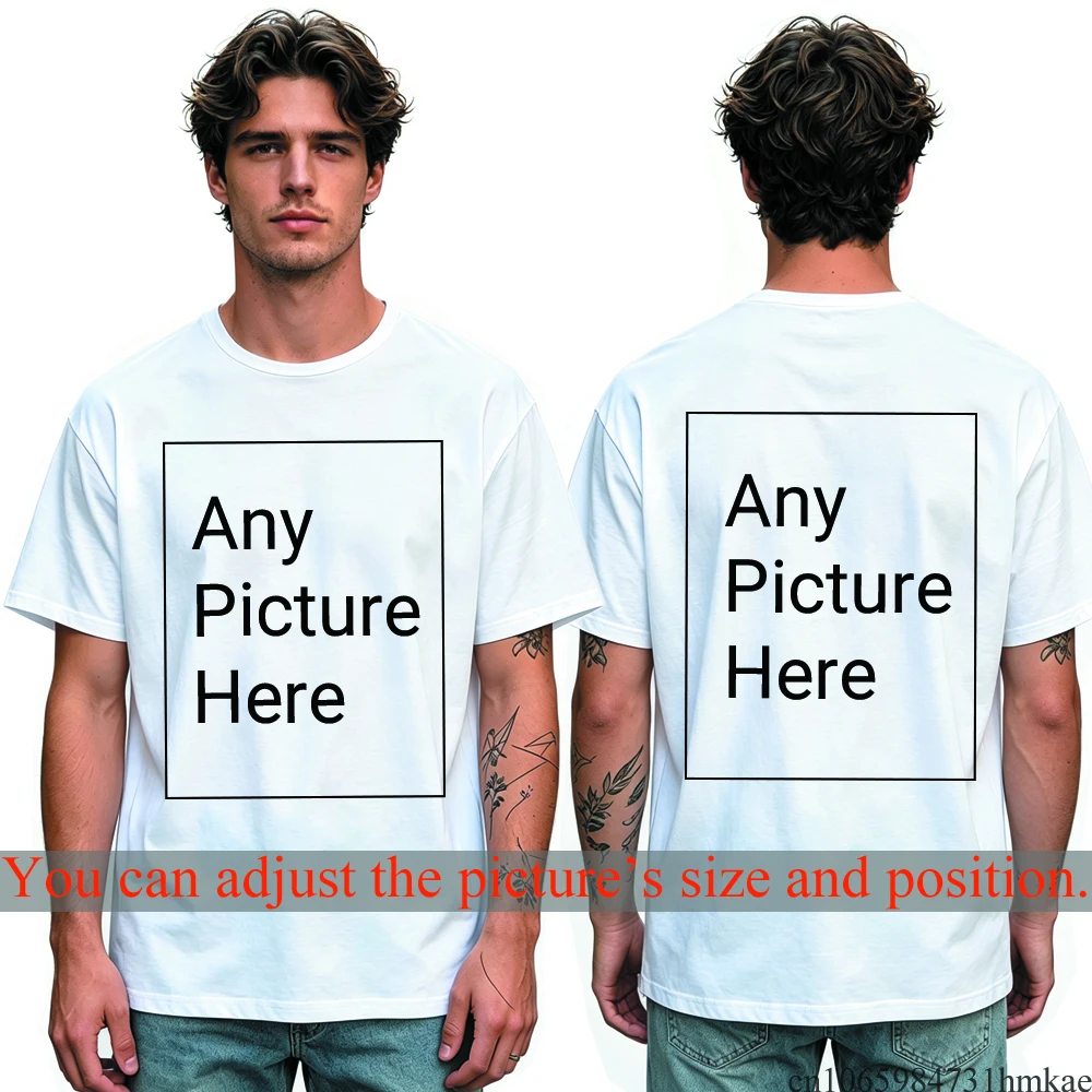 Custom Personalized Your Photo Man T Shirt for Boys Front Back Print Customized Funny Tshirts for Men Short T-shirt Tops Tees