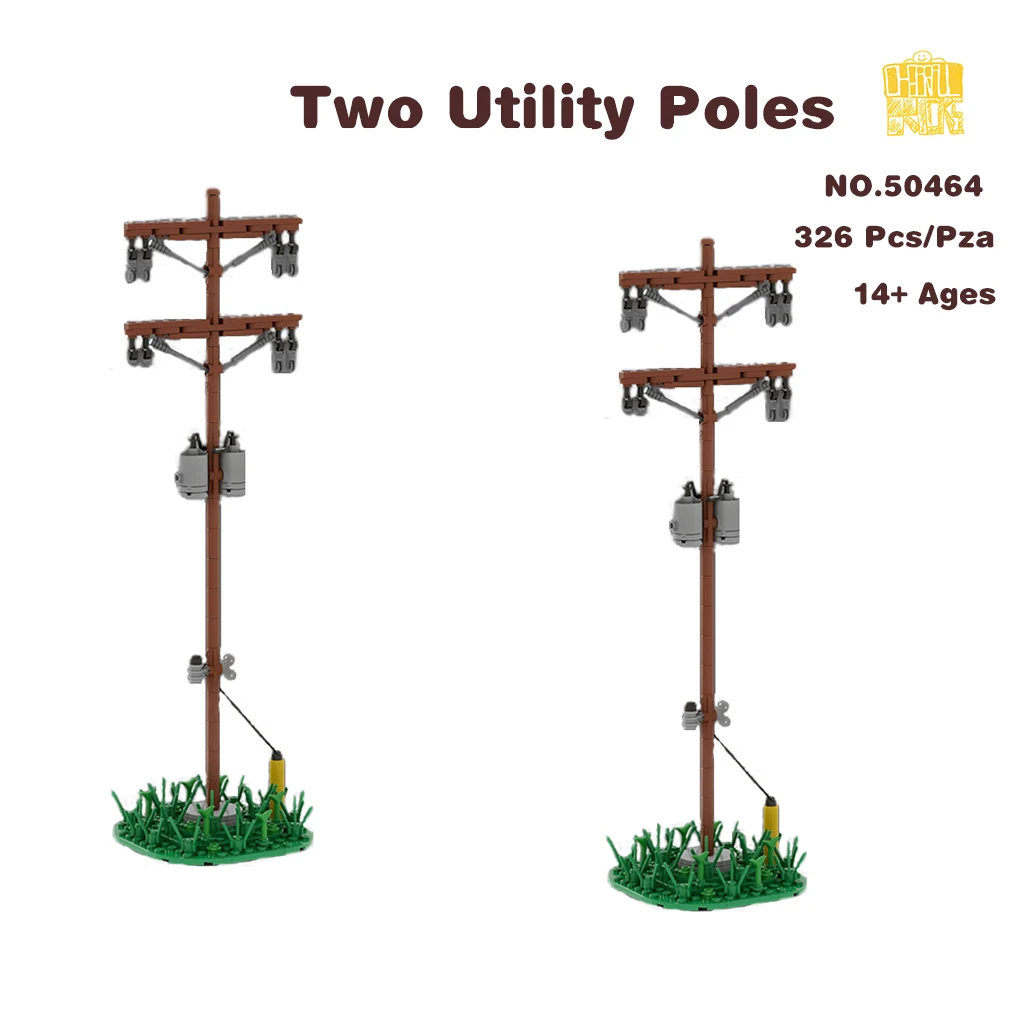 

MOC-50464 Two Utility Poles Model With PDF Drawings Building Blocks Bricks Kids Educational DIY Toys Birthday Christmas Gifts