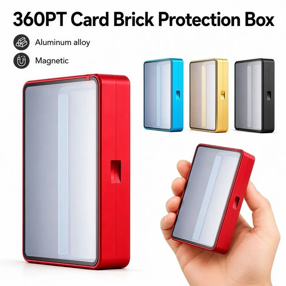 

Magnetic 360PT Card Brick Protection Box Transparent Metal Rating Card Brick Storage Box Double-sided Glass UV Protection