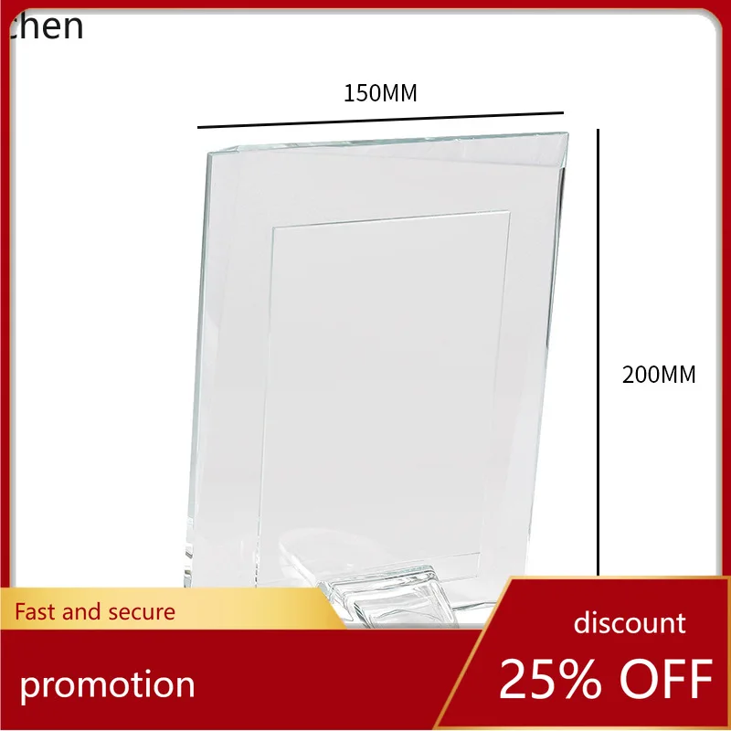 

ZML 6inch Simple and Elegant Crystal Photo Frame for Bedside Table, Office Desk, Study, Wedding Decoration