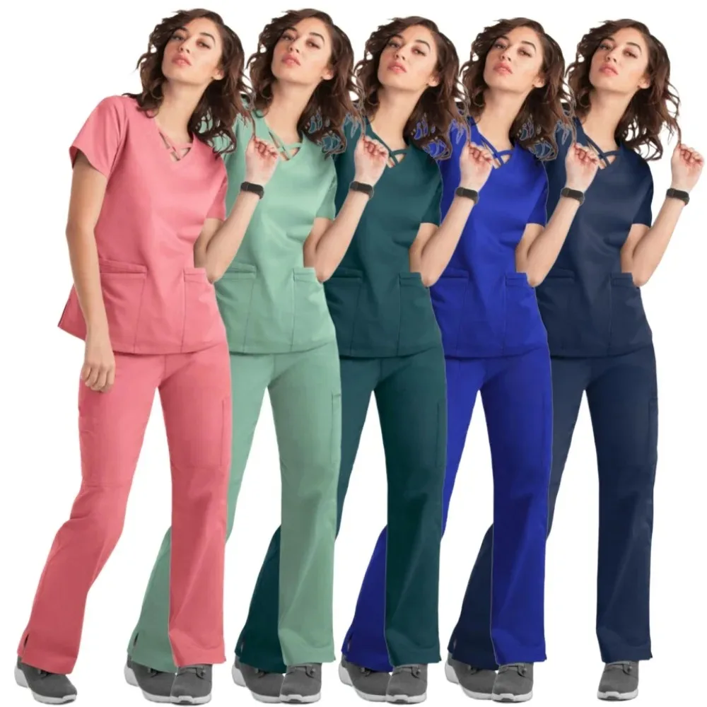 Ziekenhuis Scrubs Sets Verpleegkundige Accessoires Medische Kleding Voor Vrouwen Werk Uniformen Tandheelkundige Kliniek Schoonheidssalon Spa Werkkleding Overalls