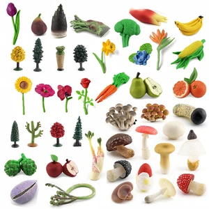 Реалистичные горные продукты грибы грибки, фрукты овощи, цветы, деревья модели фигурок развивающий когнитивный игровой набор для детей