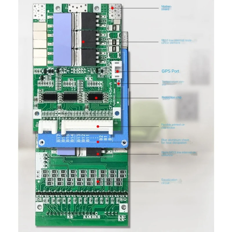 Bms 13S 48V 18650 Lithium Battery Charging Balance Board Public Port Short Circuit Protection For Electric Dike