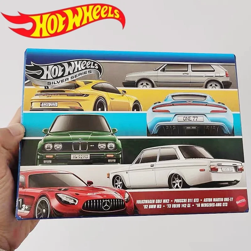 

Hot Wheels Jlb25 Silver Series 6 Pack Diecast Car Set Mercedes Porsche Vw Golf Bmw Volvo Aston Martin Collectible Toy Cars Model