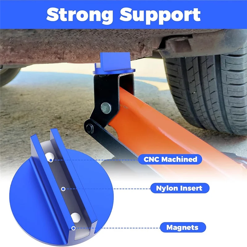 

Sp-2Pcs Grooved Magnetic Jack Pad Universal Nonslip Pinch Weld Jack Adapter Width 0.39 Inch, For Car SUV Truck Pickup B