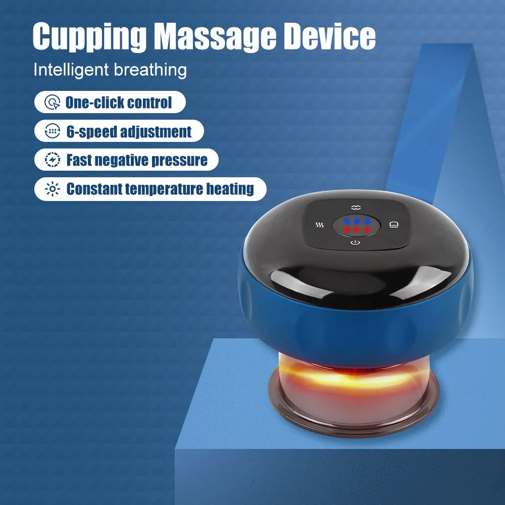 USB Smart Electric Vacuum Cupping Device Body Scraping Massager Heating Suction Cup Device Physical Fatigue Relief Beauty Health