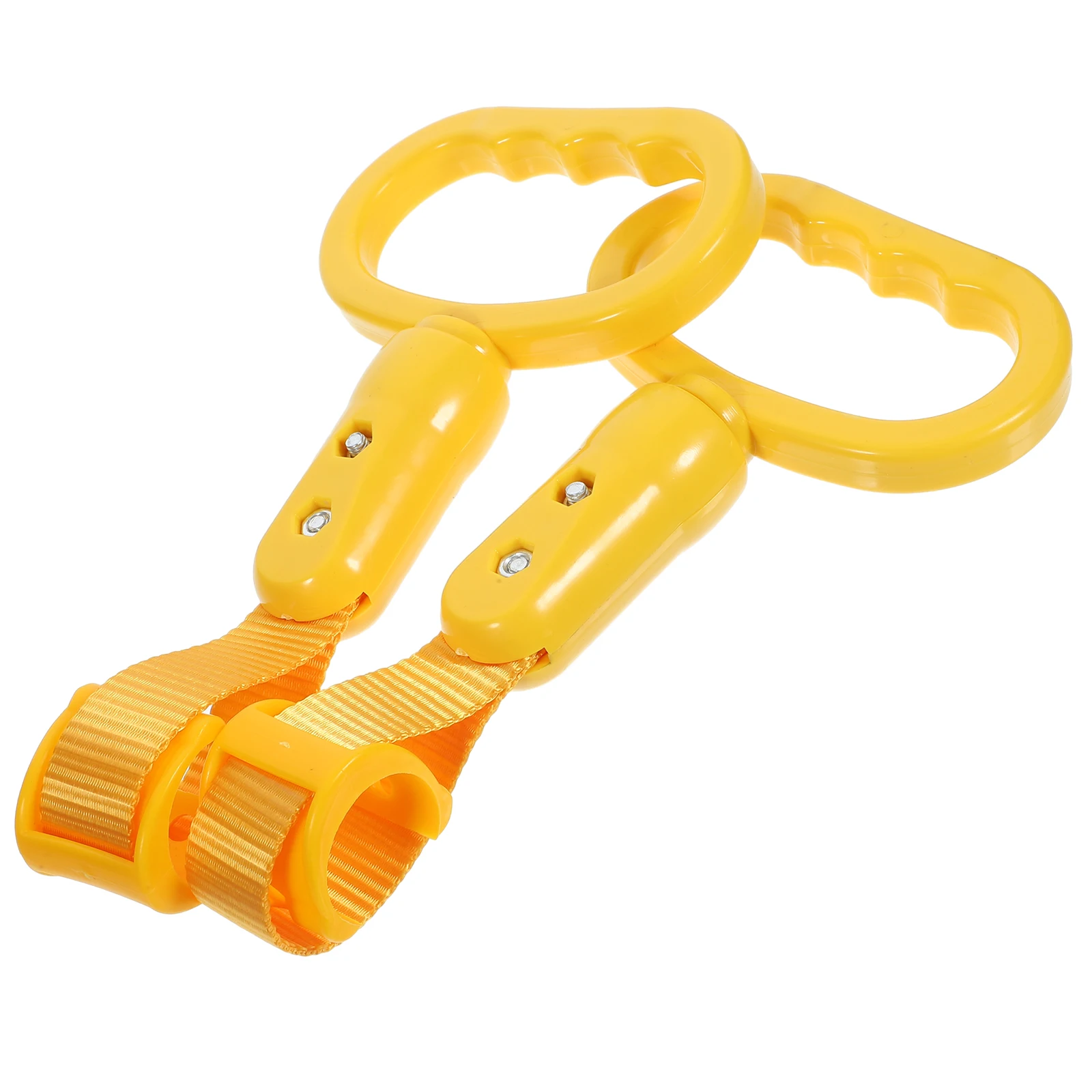 

2pcs Yellow Oval Trash Can Lid Rings Car Assist Handle Bus Hand Straps Vibrant Practical Subway Handles Replacement