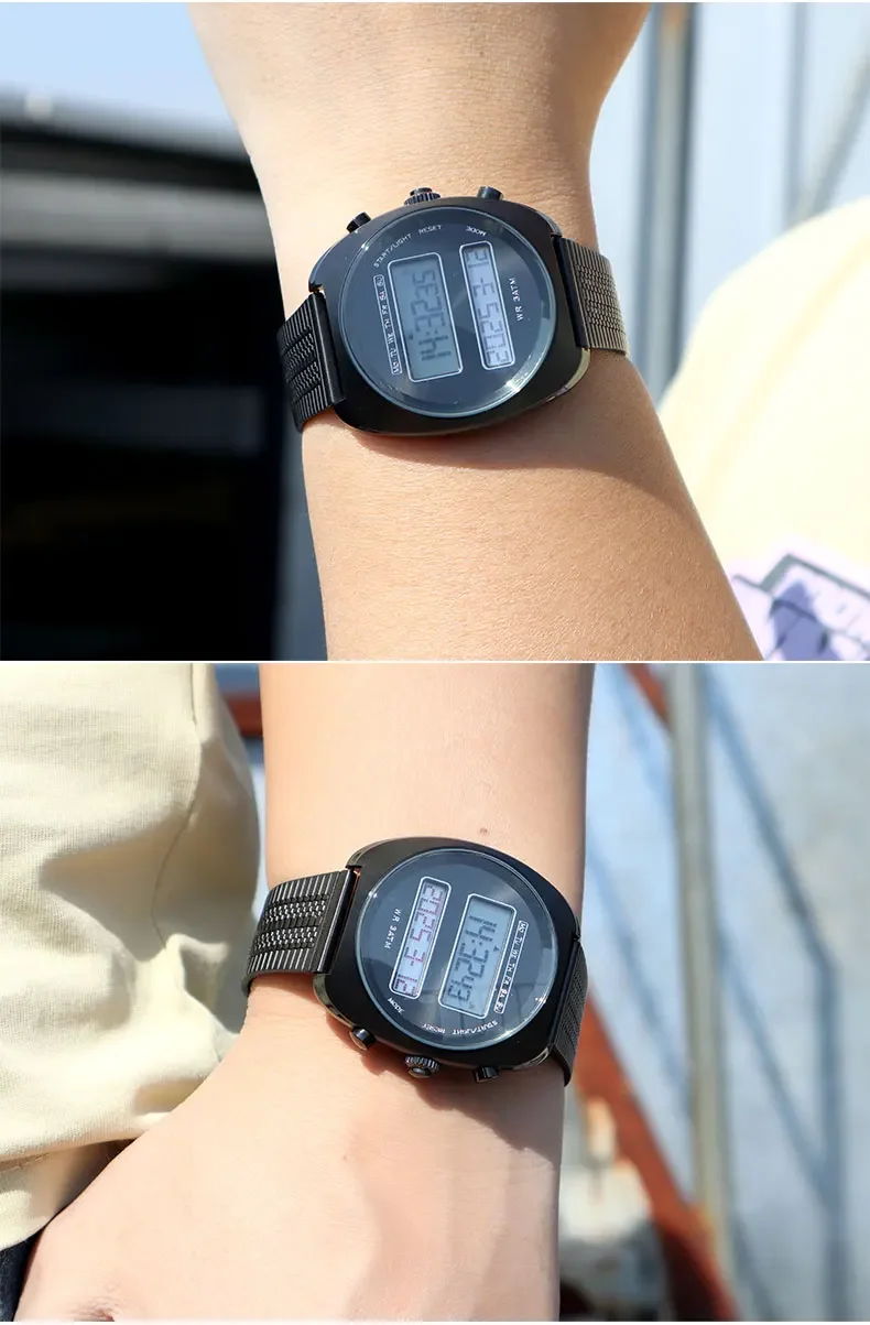 ساعة I Love You الرومانسية هدية رومانسية ساعة رقمية ريترو مع تاريخ شهر سنة، ساعة يد مضيئة بإضاءة خلفية مزدوجة الشاشة