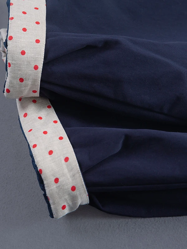 Faionable Casual Pants Autumn Winter New Sle Wide Leg Cotton Pants with Elastic Waist Polka Dot Color Blo Design