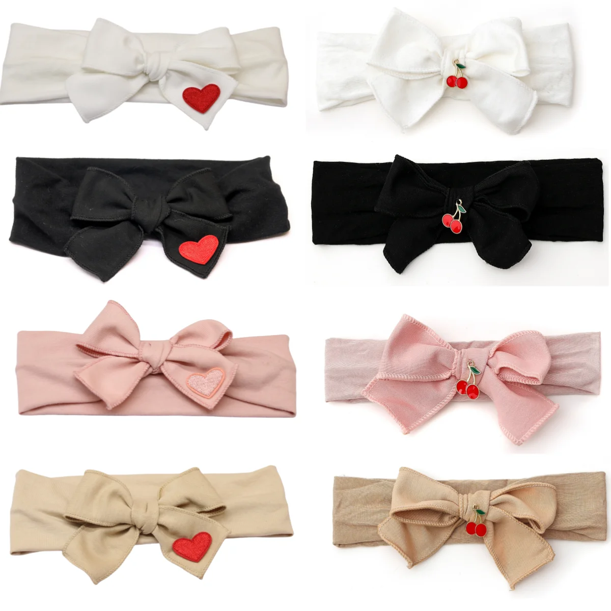 New Cotton Babyband heart bow elegant headband fashion children hairband hair accessories baby clip OEM freshhairband