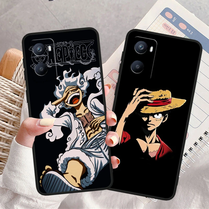 O-One P-Pieces Luffys Tpu Black Cover For OPPO A98 A96 A94 A74 A72 A57S A55 A53S A15S A16K A5 2020 Phone Case