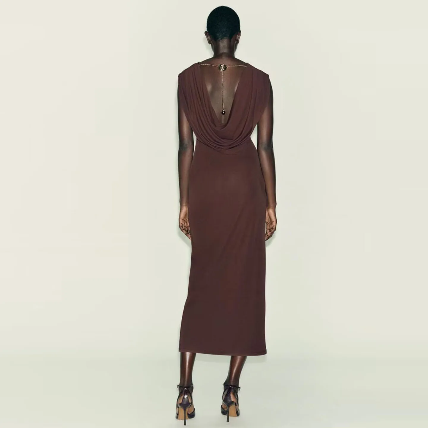 Trendy Bal round Ne Chain Dr Faion feminino outono novo Sle Z saia tubo reto Svel Slim Fit diariamente...