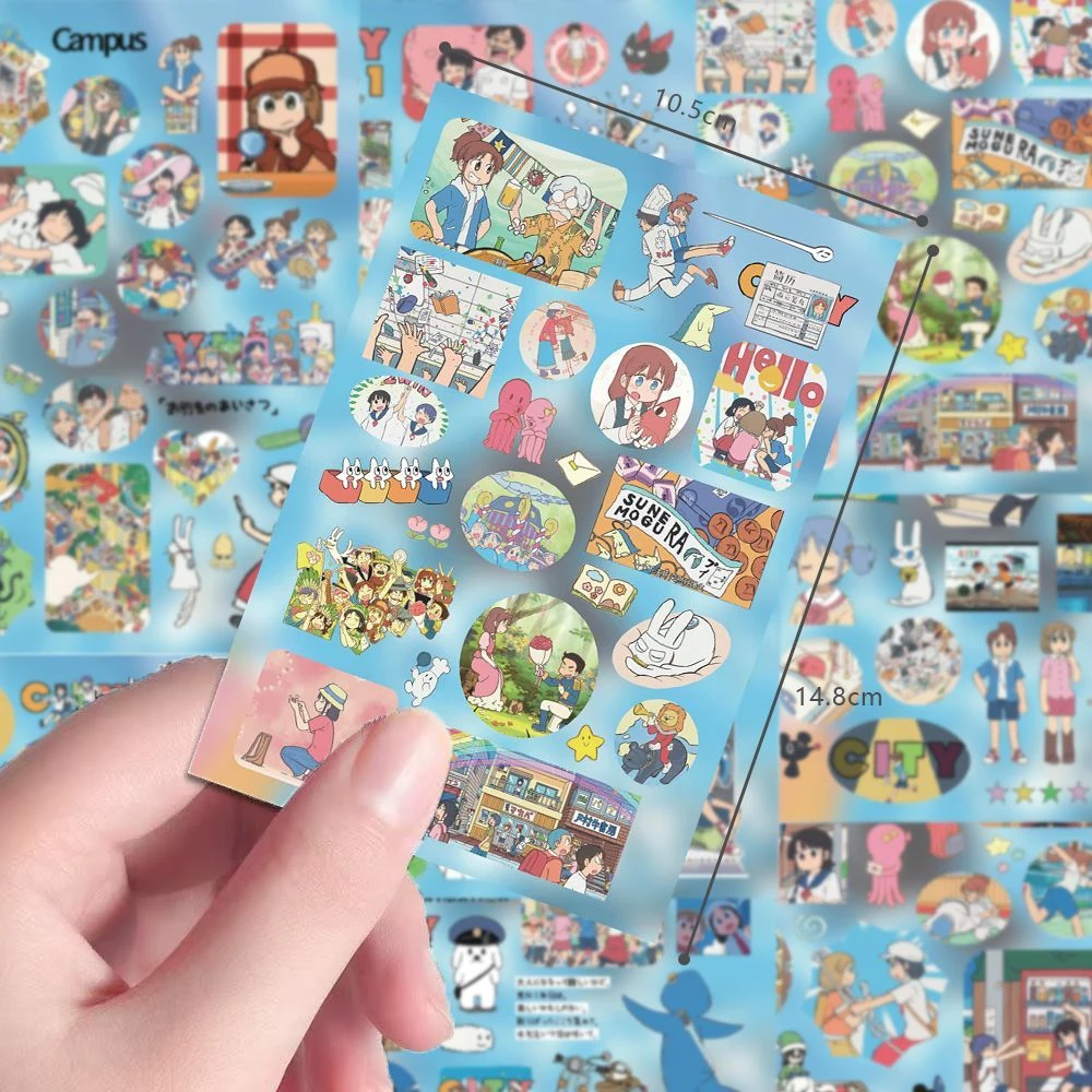 4/8Sheets Nichijou Anime Stickers Kawaii Girls Aioi Yuuko Sticker Laptop Notebook Luggage Wall My Ordinary Life Cartoon Decal