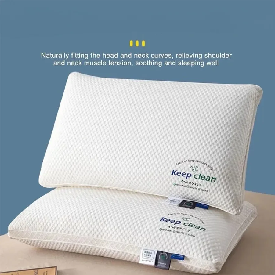 FULLHOT 3D Neck Pillow with High Elasticity and Non Collapse Soft Neck Protection Single Sleeping Pillow for Hotel Home Bedding