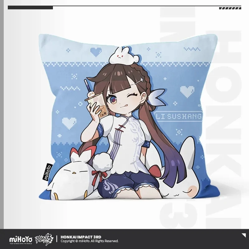 정품 게임 Honkai Impact 3rd LISUSHANG 티 파티 시리즈 봉제 베개 애니메이션, 45cm 인형 코스프레 코스튬 패션 액세서리