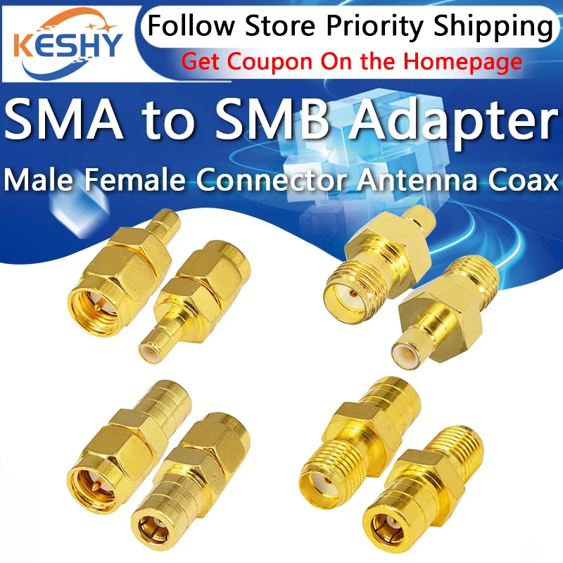 

1-10PCS SMA Male Female to SMB Male Female Connector Antenna Coax Adapter SMB to SMA Male to Female RF Coaxial Connector 50 ohm
