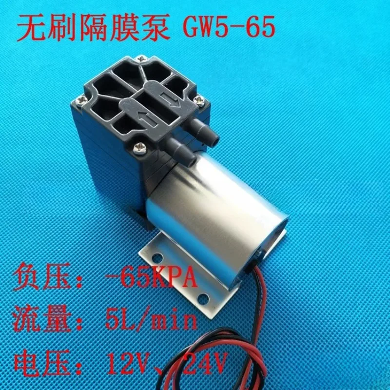 DC 12V miniature brushless vacuum pump Small negative pressure suction pump Diaphragm 24V gas sampling pump 5L
