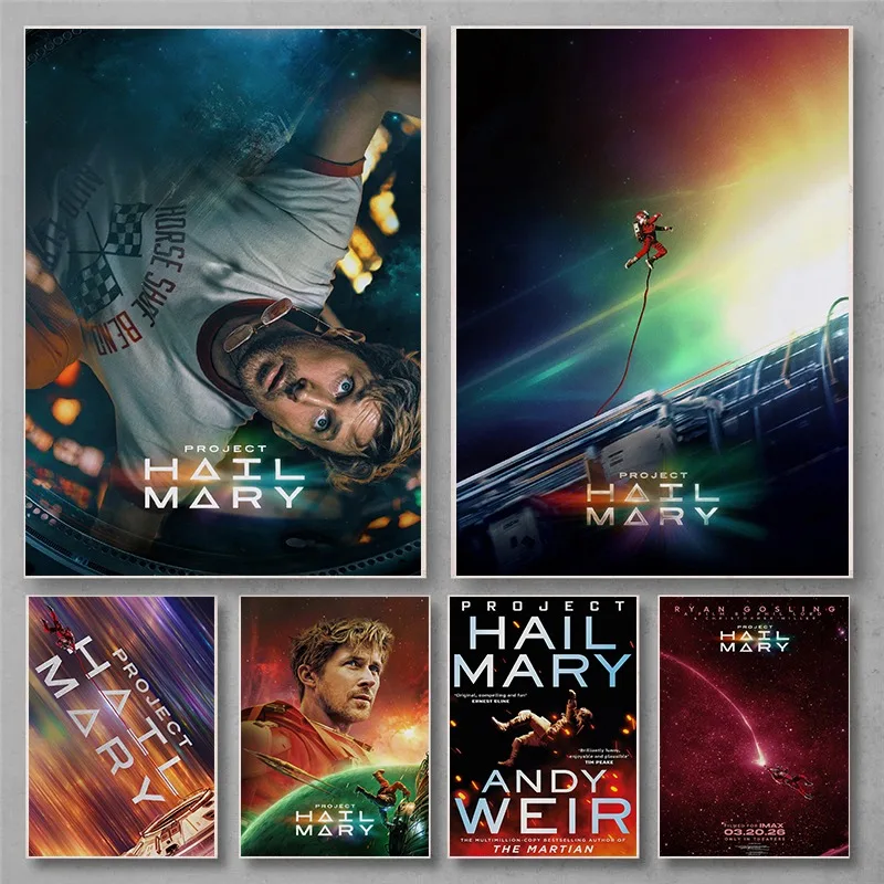 Project Hail Mary Movie Poster Canvas Print Wall Art Modern Home Decor Unframed Sci-Fi Film Gift Fans Living Room Vintage Style