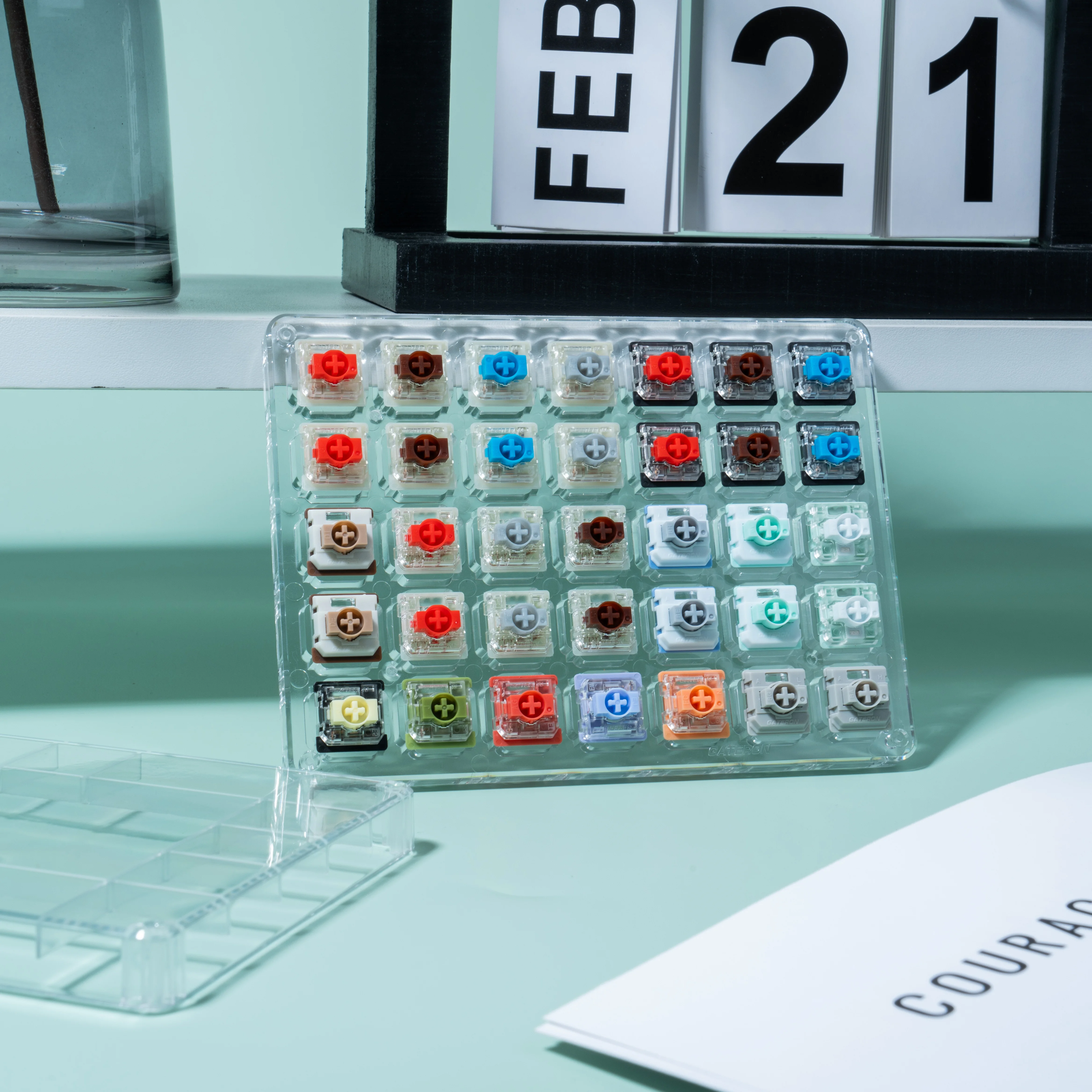 GATERON Low Profile Mechanical Magnetic Switch Tester 35 Samples Customized For DYI Hot Swap LP Mechanical Magnetic Keyboard