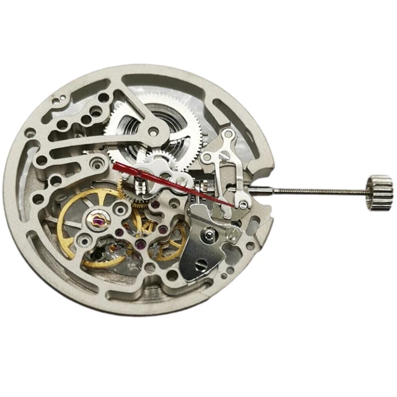 30.95mm Skeleton Automatic Mechanical Watch Movement with Tap 10 Stem For Seagull TY2809 Automatic Self-winding Movement