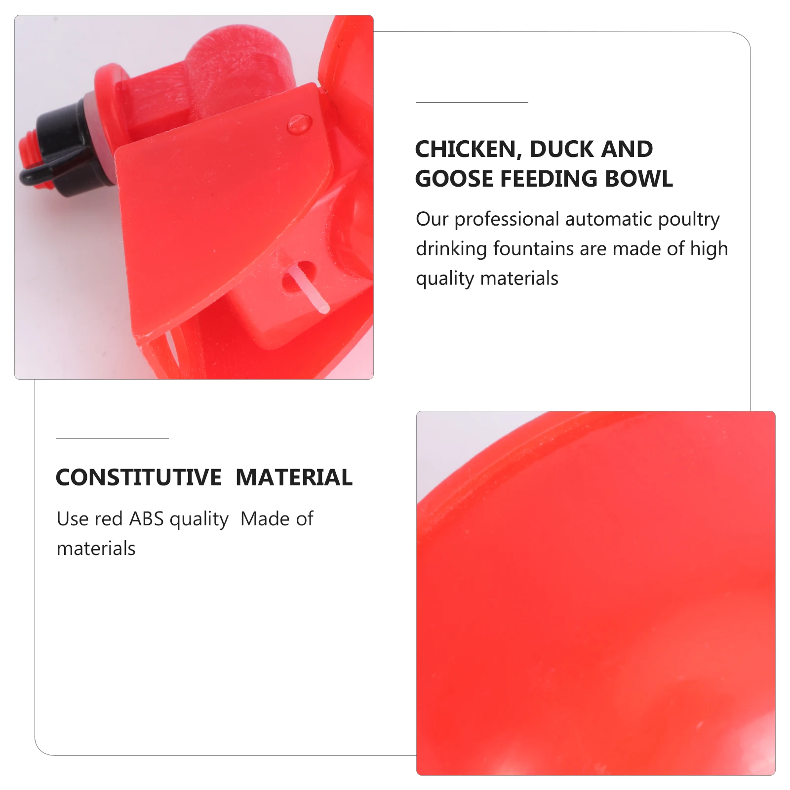 

2Pcs Automatic Chicken Drinking Bowl Red Sturdy Poultry Water Dispenser Easy Install Poultry Watering Bowl Large Flow
