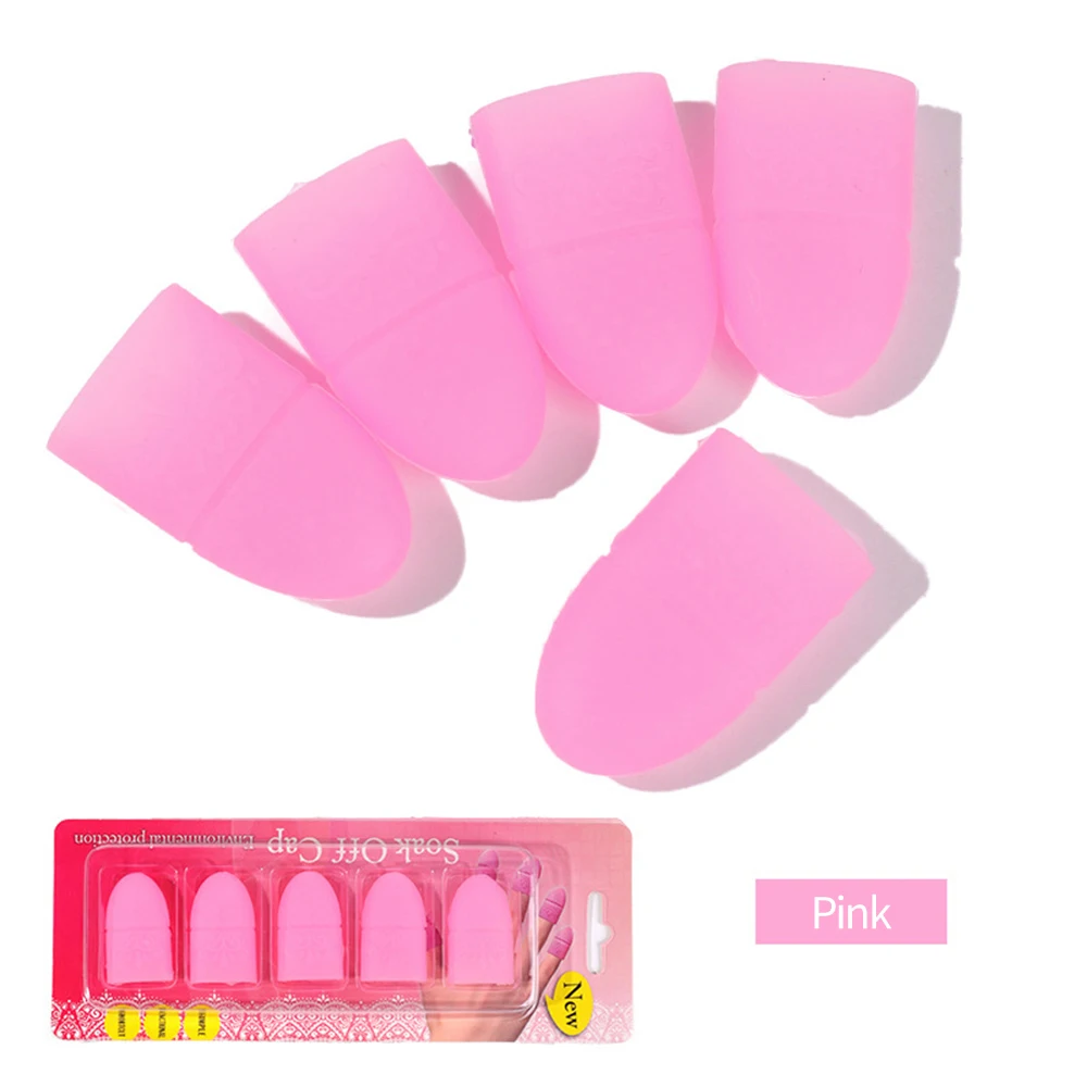 Plástico Nail Art Mergulhe Off Clipes Cap, Gel UV polonês removedor, Envoltório prego Ferramenta Suprimentos, Nail Art Acessórios, 5pcs