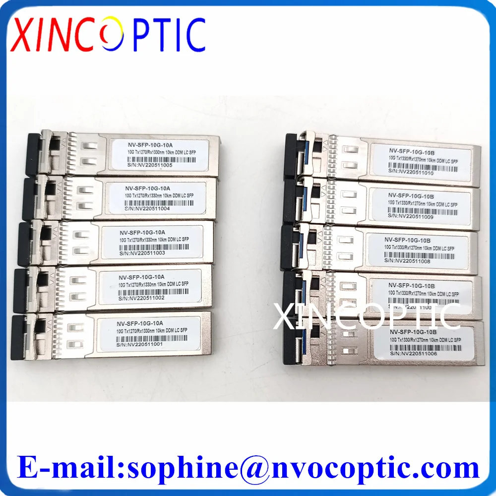 

10 пар волоконно-оптических модулей 10GBASE 10G SFP + BIDI 10KM LC DOM WDM один Simplex 1270/1330nm волоконно-оптический трансивер