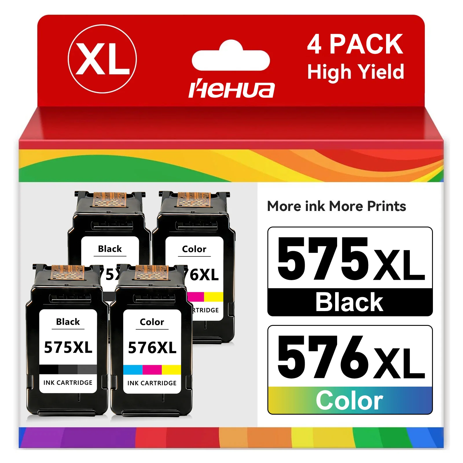 4x Druckerpatronen für Canon PG-575XL PG-576XL PIXMA TS3350i TS3750i TR4750i TS3751i TS3752i 14ml