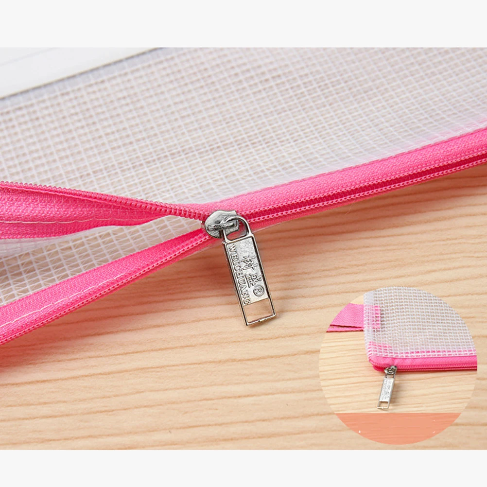 

7Pcs File Transparent ganizer PVC Zipper Storage Transparent ganizer Mesh Bag Zipper File Bags Office