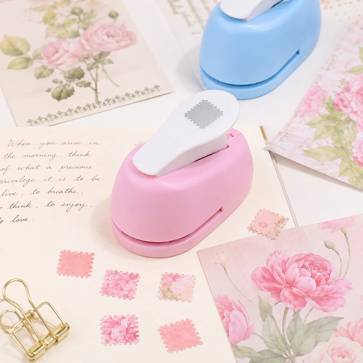 

Portable Lever Action Stamp Embosser, Rectangular Postage Scrapbooking Hole Puncher for DIY Crafting,Handmade Scrapbook Supplies