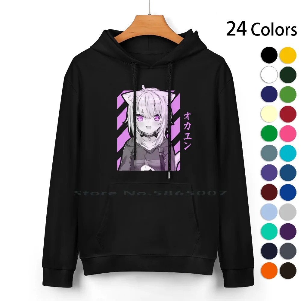 Nekomata Okayu Design Pure Cotton Hoodie Sweater 24 Colors Anime Hololive Holostar Virtual Streaming Streamer Gawr Gura Mori