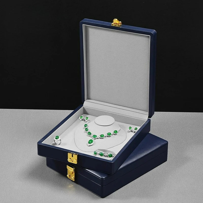 

High end jewelry box storage box PU belt buckle ring earring bracelet necklace storage set box