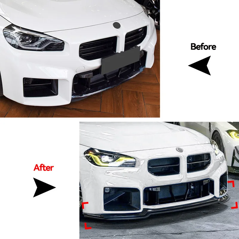 車のフロントバンパー下部スプリッタースポイラーリップガードボディキットの自動車の付属品 BMW 2 シリーズ M2 G87 2023 + 外装装飾