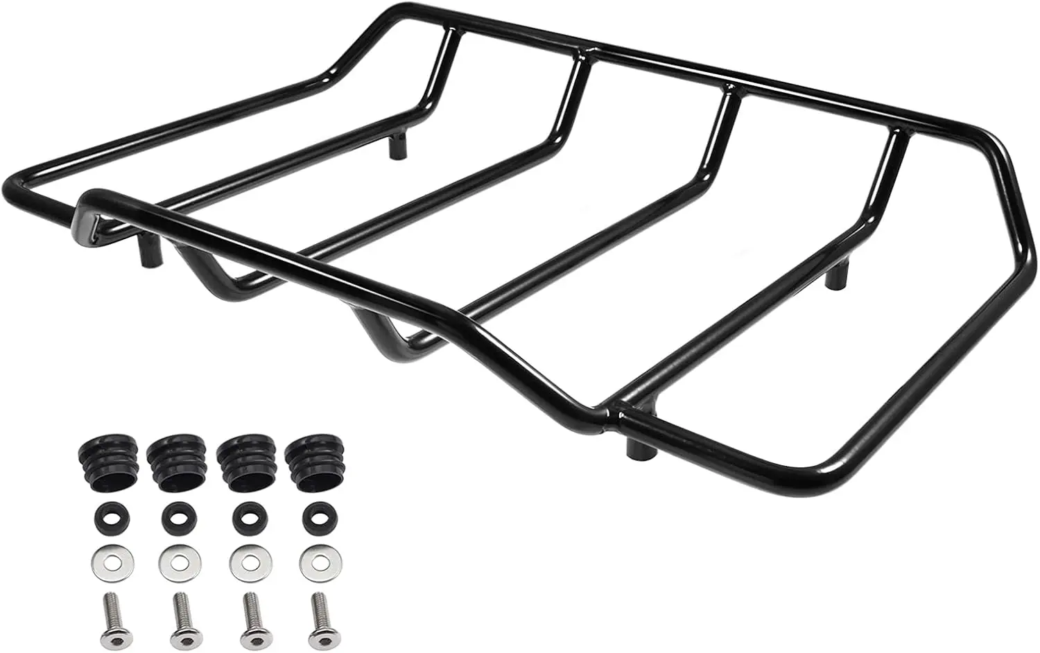 

Black Air Wing Tour Pack Luggage Rack Trunk Top Rack Motorcycle Trunk Rail Rack Compatible for Harley Touring Street Glide Elect