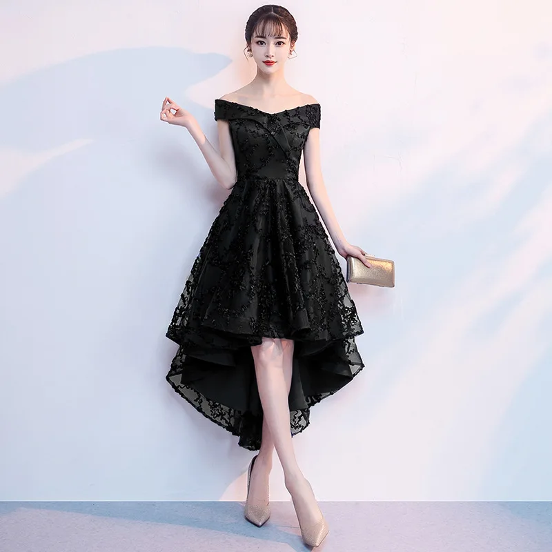 New Short Evening Dress Fashion Off The Shoulder Robe  Soiree Short Front Long Back Prom Dresses Elegant Vestidos Customized