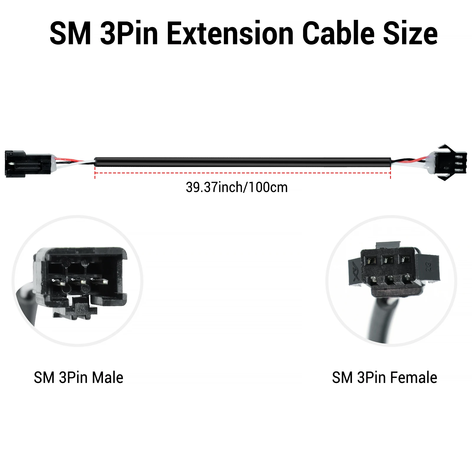 Powallon SM 100cm Extension Cable for Handlebars Brake Levers Fingerboards And Assist Devices - Durable Electronics Accessory