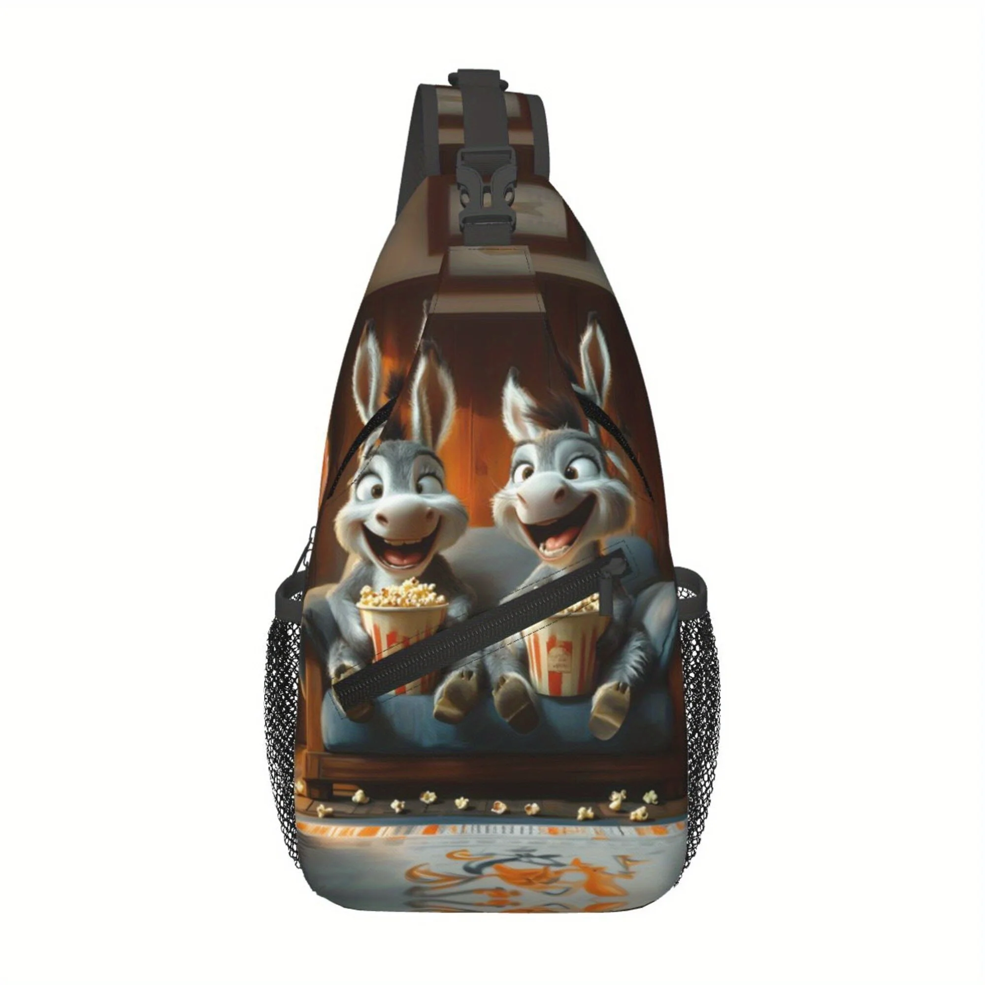 

Two Funny Donkeys Flat Printing Unisex Chest Bag, Crossbody Backpack, Fashion Handbag, Multifunctional Crossbody Shoulder Bag