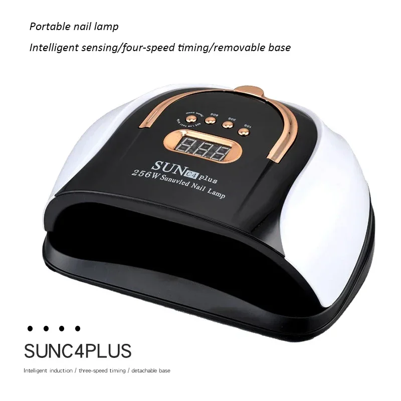 1Pc SUNC4PLUS 256W Sunuvled LED Nail Lamp For Fast Drying Gel Nail Polish Dryer With 57LEDS