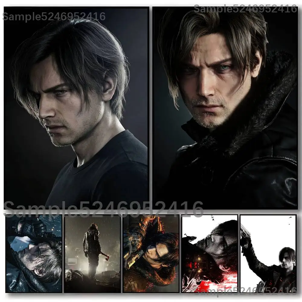 R-Resident Evil Leon 9 RE9 Poster For Self-adhesive Art Waterproof Paper Sticker Coffee House Bar Room Wall Decor