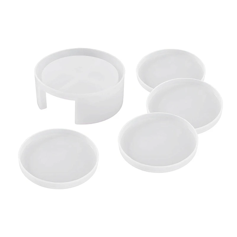 

4PCS Coaster Molds With Coaster Storage Box Mold, Epoxy Resin Molds For Resin, Cups Mats, Home Decoration