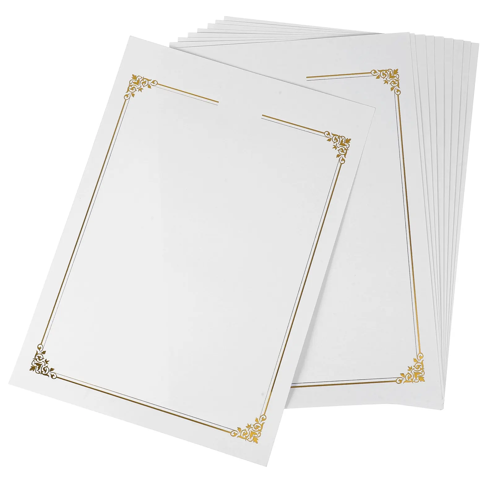 

10Pcs Printable Certificate Paper Blank Diploma Cardstock Foil Border Award Sheets Graduation Recognition Participation