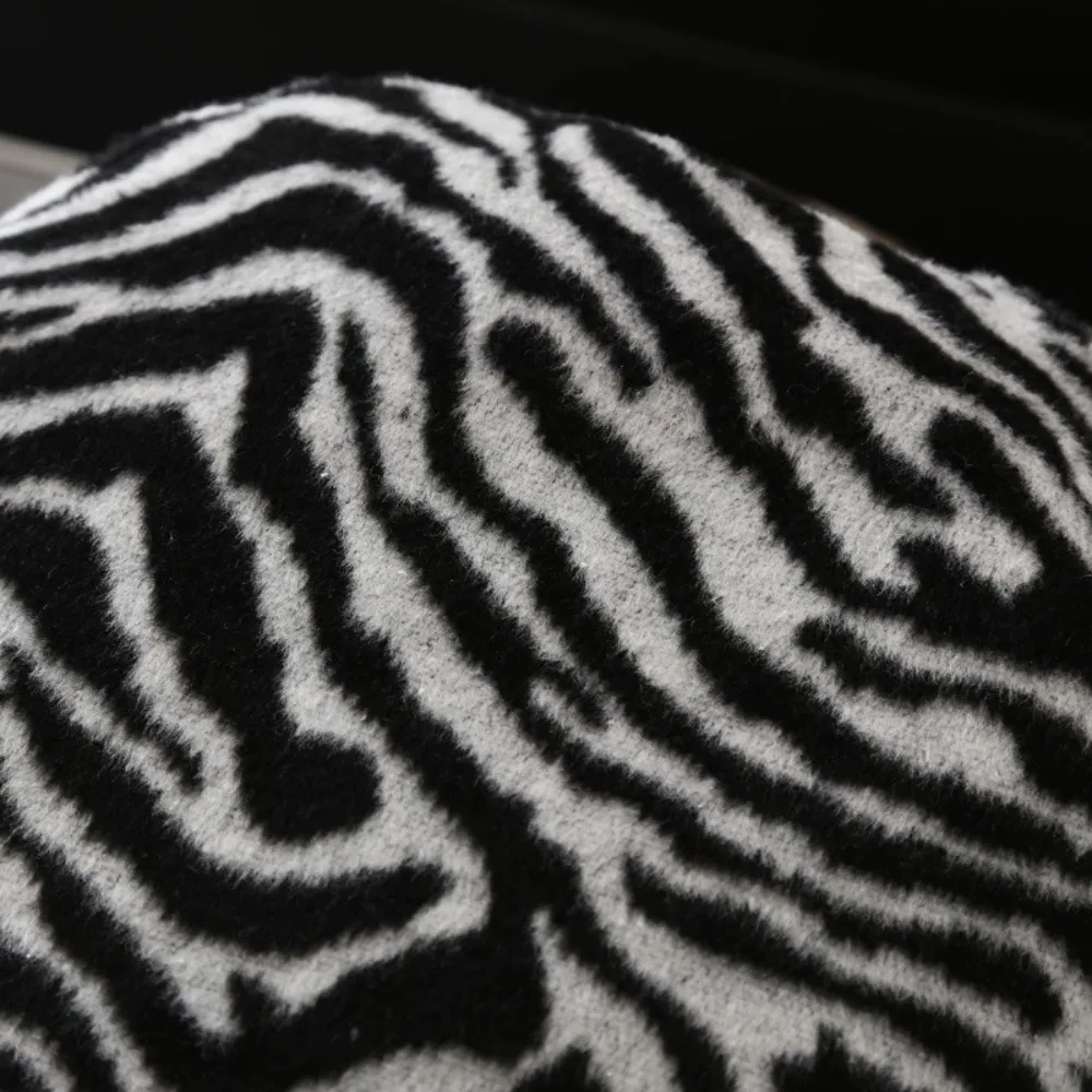 High Quality Retro Beret Zebra Stripes Print Painter Hat Windproof Pumpkin Hat Unisex