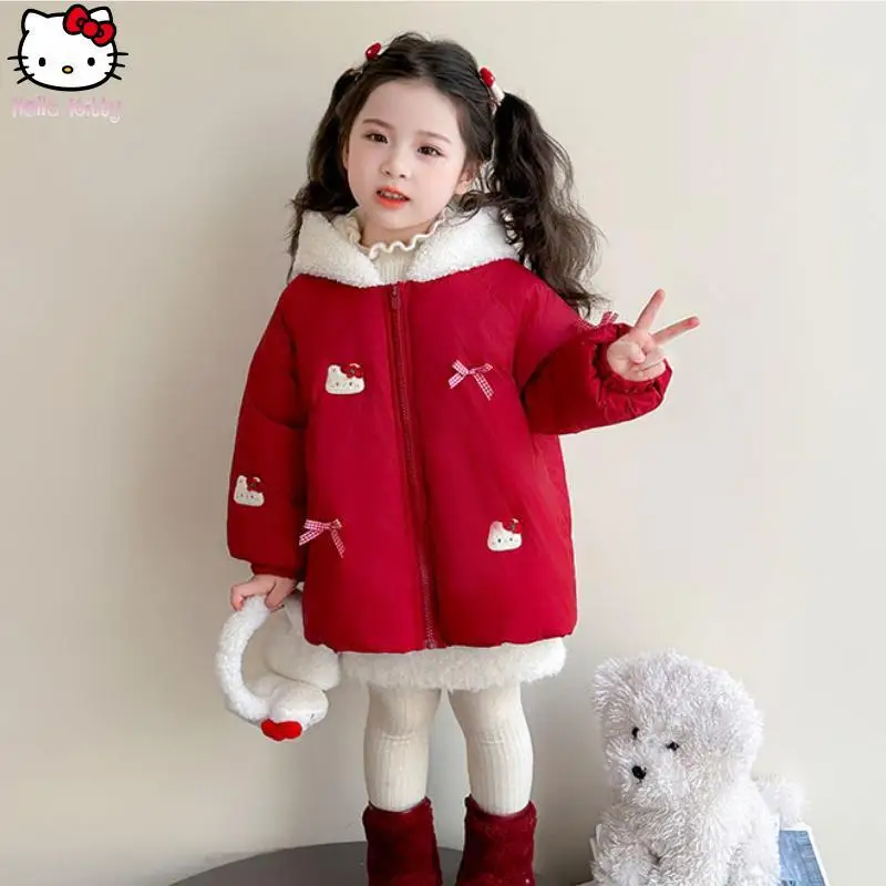 

Осень-зима, новое кавайное теплое хлопковое пальто с капюшоном для девочек, детское пальто в стиле аниме, утепленная хлопковая куртка средней длины с героями мультфильмов, топы