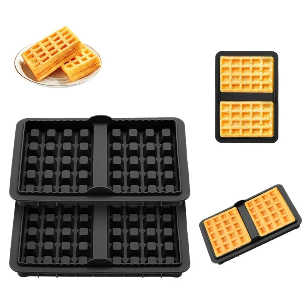 1/2 peça molde de waffle de silicone, fabricante de waffle de cozinha molde de waffle quadrado para bolo de chocolate artesanato doces sabão acessórios de pastelaria
