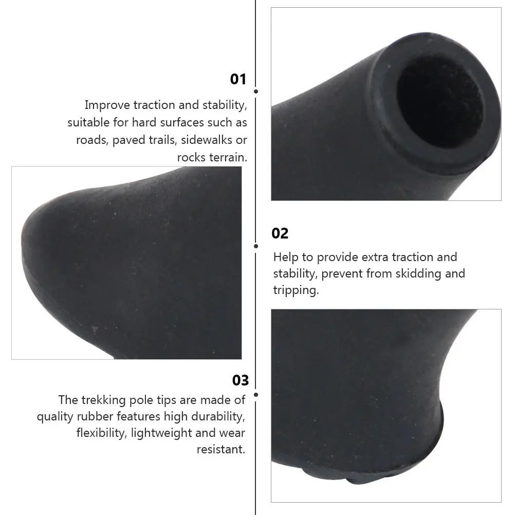 

5 Pcs Alpenstock Accessories Rubber Tip Walking Stick Head Protectors Hiking Pole Tips Thickened Trekking Poles Feet