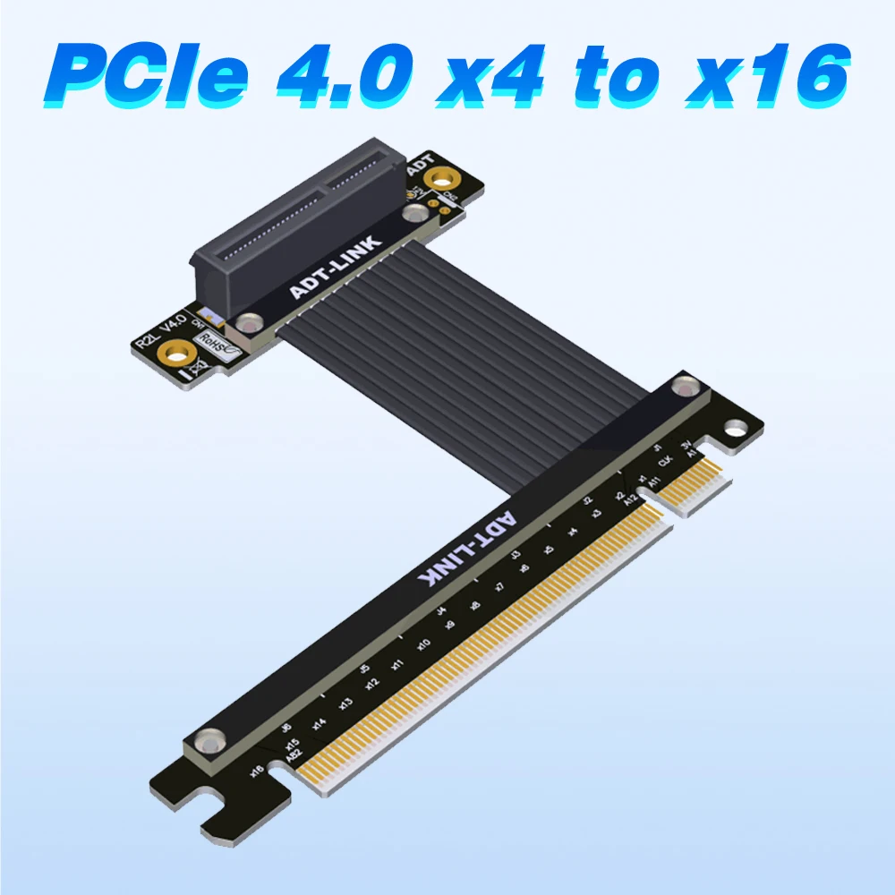 

ADT PCIe 4.0 x4 extension cable transfer x16 support network card hard disk USB card gpu extension cable