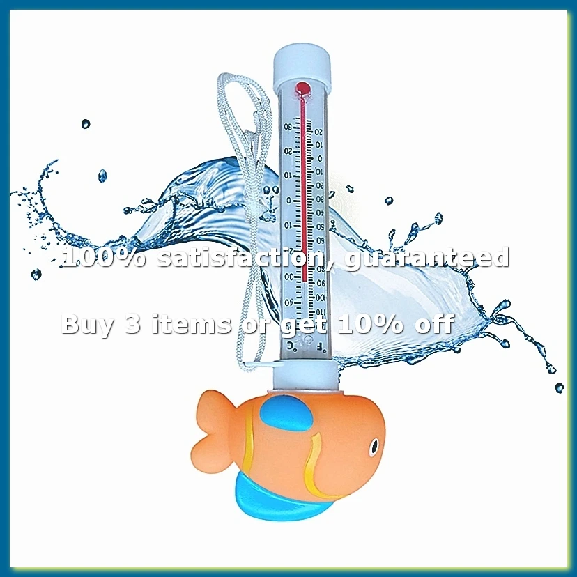 Fish Pool Thermometer Floating Water Temperature Tester for Spa Pond Indoor Pools Orange-A49I