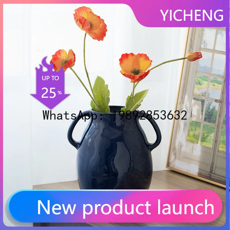 

HP retro high-value wabi-sabi ceramic flower arrangement, medieval creative ornament in the living room, hydroponic