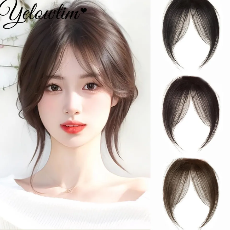 

Synthetic Fake Air Bangs Natural Forehead Fake Fringe Hair Bang Wig Short Invisible Clip In Hair Extensions Hairpieces For Women